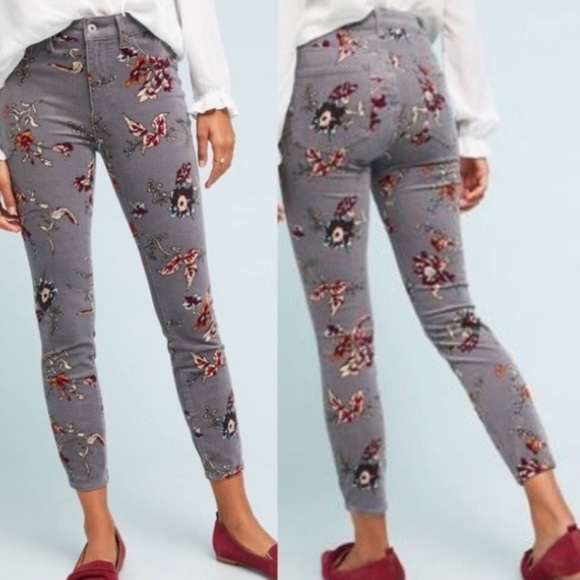 Pilcro and the Letterpress Pants - Pilcro and the Letterpress by Anthropologie Floral High-Rise Pants